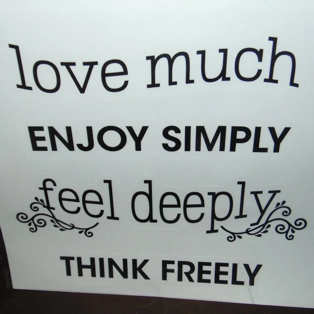 Wall Art Live Laugh Love Vinyl Reusable Black Block Letters Indoors Outdoors